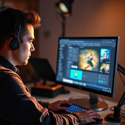 Image d'une personne utilisant un logiciel de conception graphique, pour le cours de Conception graphique avancée