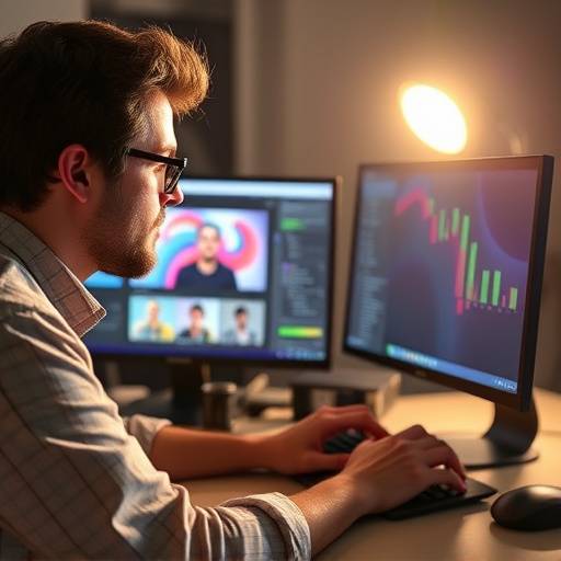 Image d'une personne utilisant un logiciel de conception graphique, pour le cours de Conception graphique avancée